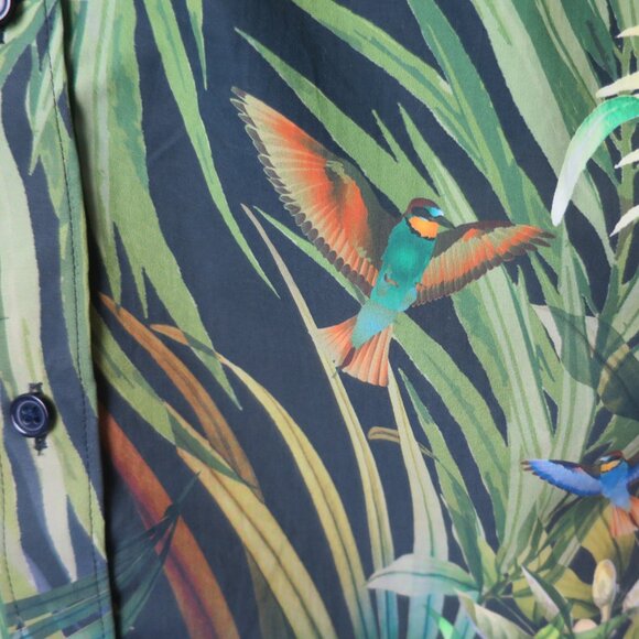 Selected Homme Tropical Short Sleeve Button Down Shirt Size M - Picture 4 of 13